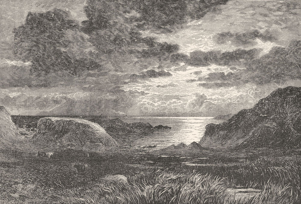 SCOTLAND. The Shore of Iona c1886 old antique vintage print picture